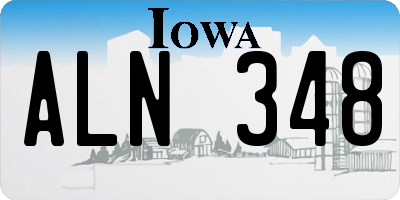 IA license plate ALN348