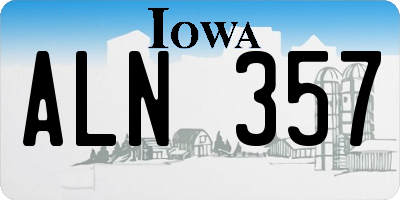 IA license plate ALN357