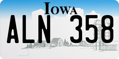 IA license plate ALN358