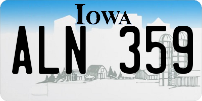 IA license plate ALN359