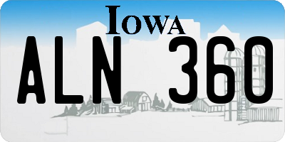 IA license plate ALN360