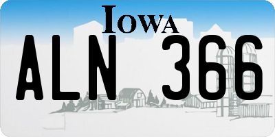 IA license plate ALN366