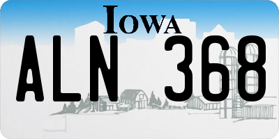 IA license plate ALN368