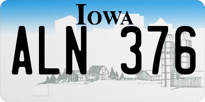 IA license plate ALN376