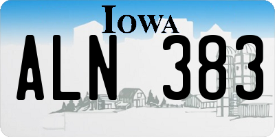 IA license plate ALN383