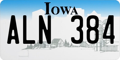 IA license plate ALN384