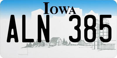 IA license plate ALN385