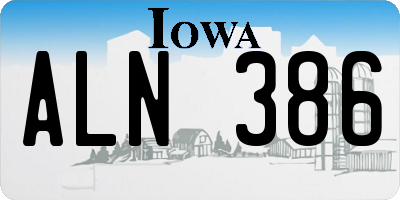 IA license plate ALN386