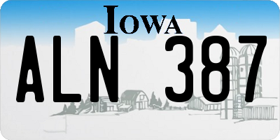 IA license plate ALN387