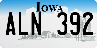 IA license plate ALN392