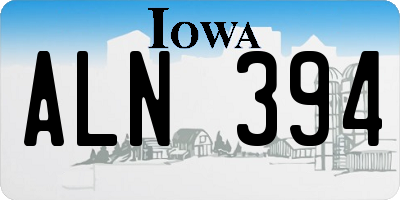 IA license plate ALN394