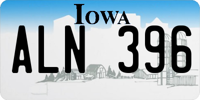 IA license plate ALN396