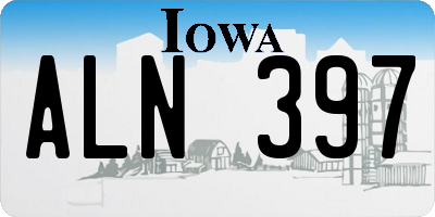 IA license plate ALN397