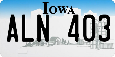 IA license plate ALN403