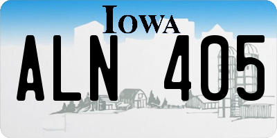 IA license plate ALN405