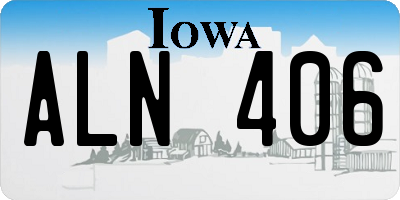 IA license plate ALN406