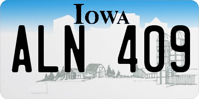 IA license plate ALN409