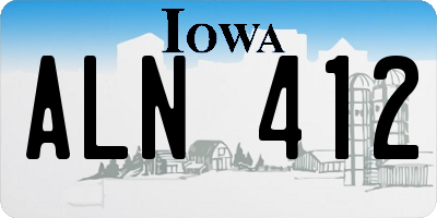 IA license plate ALN412