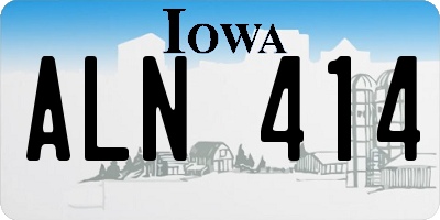 IA license plate ALN414