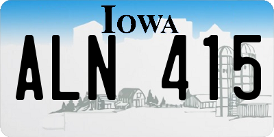 IA license plate ALN415
