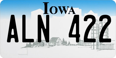 IA license plate ALN422