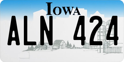 IA license plate ALN424