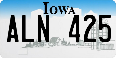 IA license plate ALN425