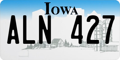 IA license plate ALN427