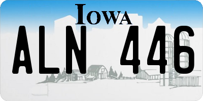 IA license plate ALN446