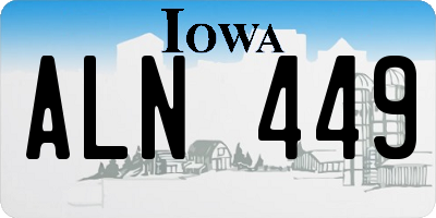 IA license plate ALN449