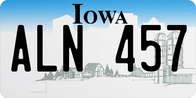 IA license plate ALN457