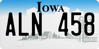 IA license plate ALN458