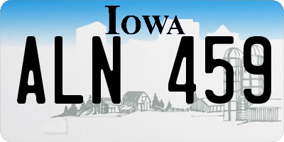 IA license plate ALN459