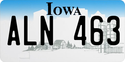 IA license plate ALN463
