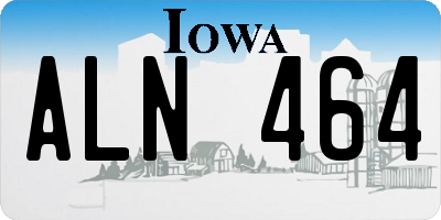 IA license plate ALN464