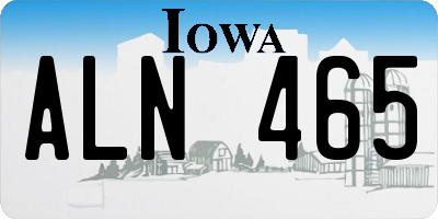 IA license plate ALN465