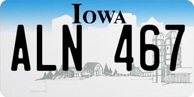 IA license plate ALN467
