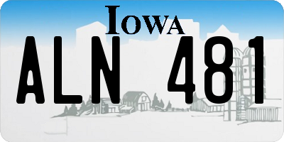 IA license plate ALN481