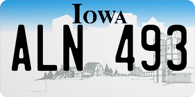 IA license plate ALN493