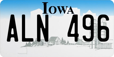 IA license plate ALN496