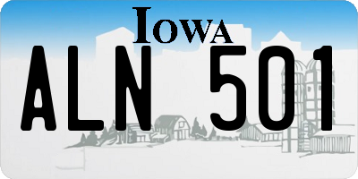 IA license plate ALN501