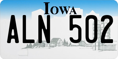 IA license plate ALN502