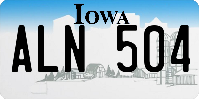IA license plate ALN504