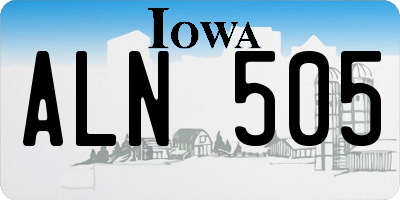 IA license plate ALN505
