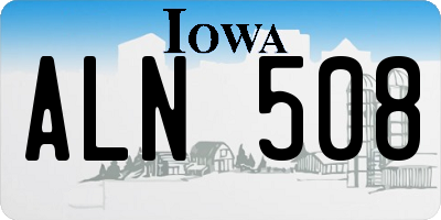 IA license plate ALN508