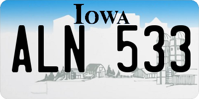 IA license plate ALN533