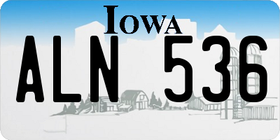 IA license plate ALN536