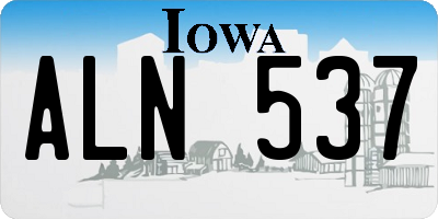 IA license plate ALN537