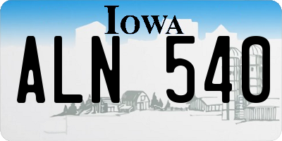 IA license plate ALN540