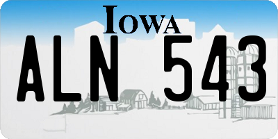 IA license plate ALN543